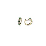14K Yellow Gold Emerald & Diamond Locking Hoops