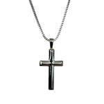 Sterling Silver Angled Cross on 20" Chain