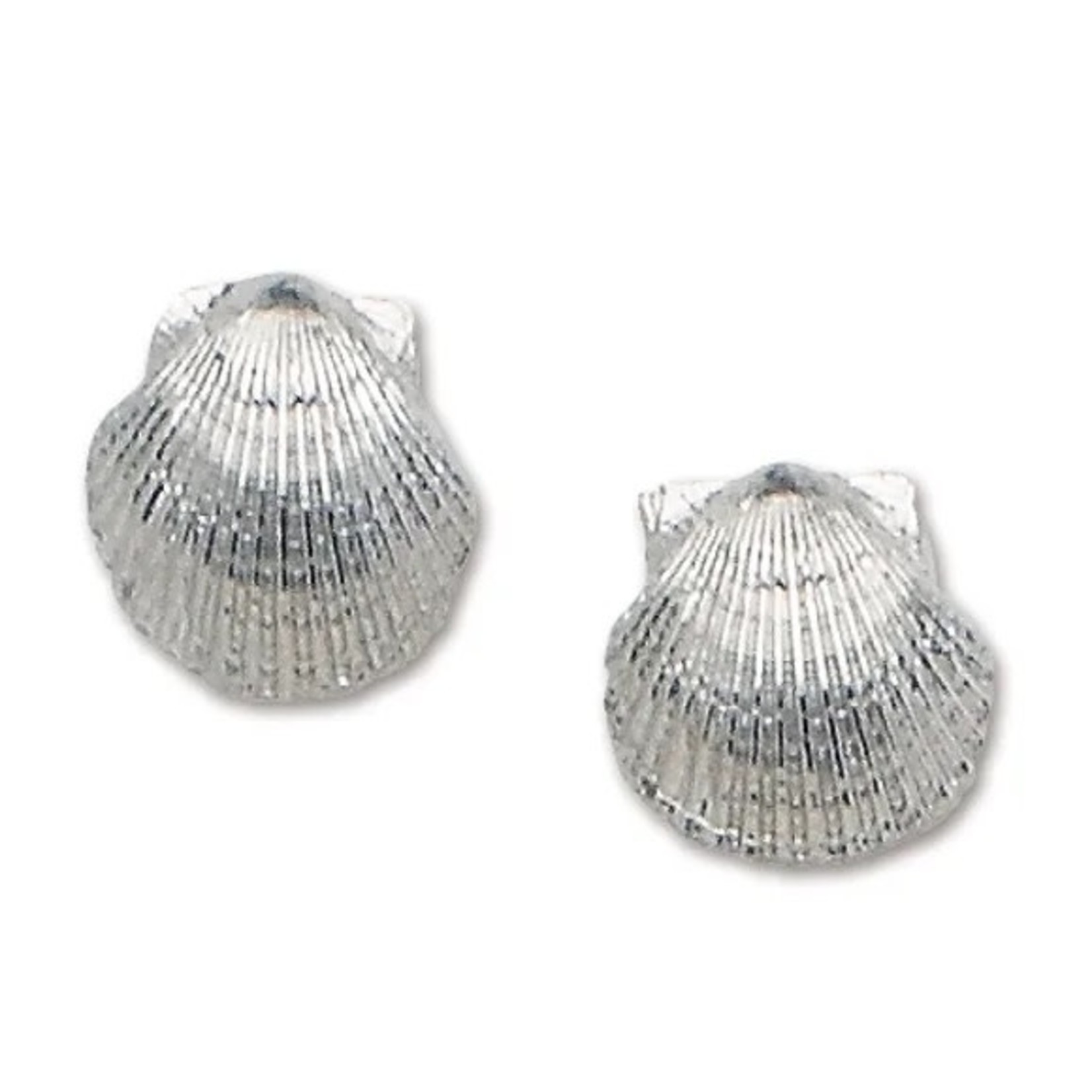 Sterling Silver Scallop Shell Stud Earrings