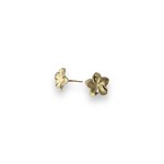 14K Gold Petite Diamond Cut Flower Stud Earring