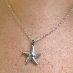 Sterling Silver Starfish and Blue Topaz Pendant