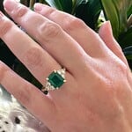 18K Yellow Gold Emerald & Diamond Ring