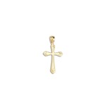 Solid 14K Yellow Gold Arrow Groove Cross