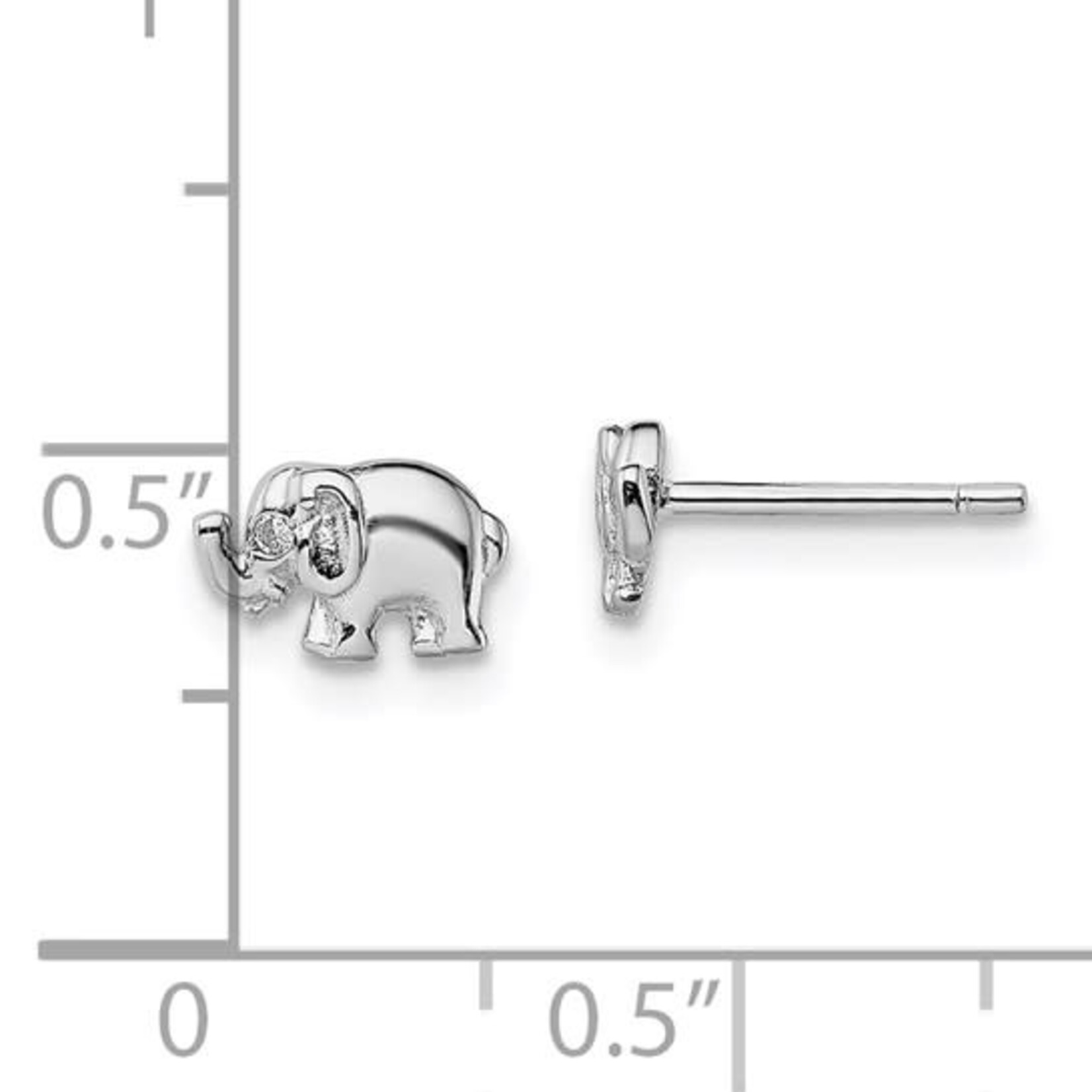 Sterling Silver Elephant Stud Earrings