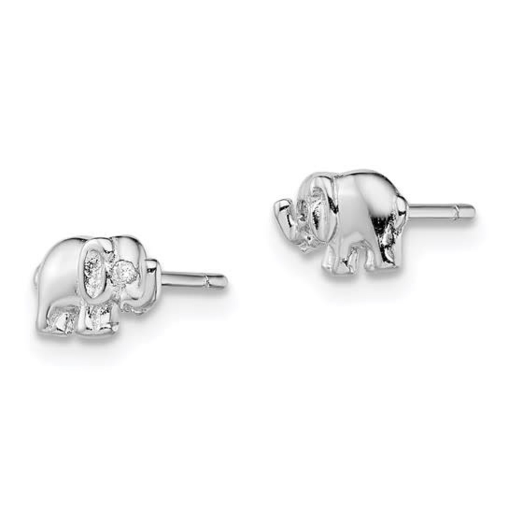 Sterling Silver Elephant Stud Earrings