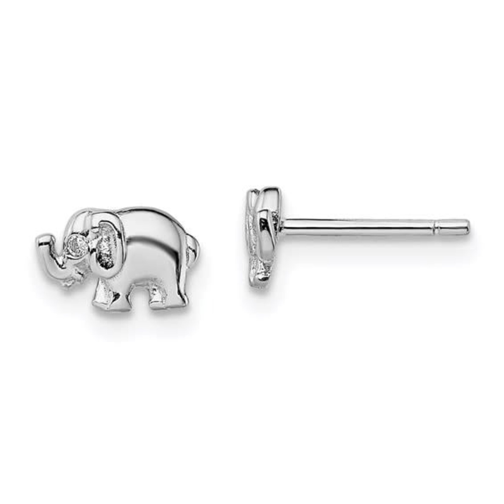 Sterling Silver Elephant Stud Earrings