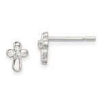 Sterling Silver Cross Stud Earrings