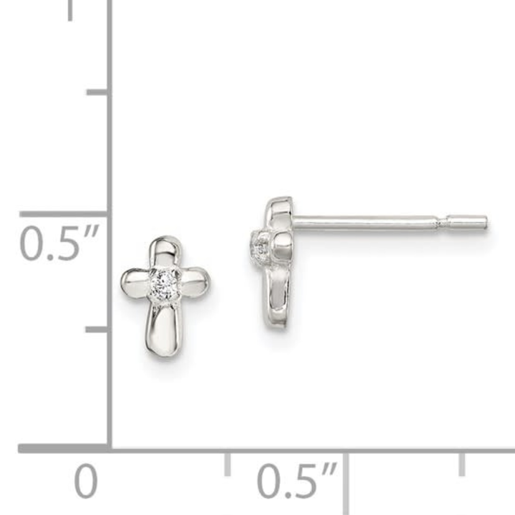 Sterling Silver Cross Stud Earrings