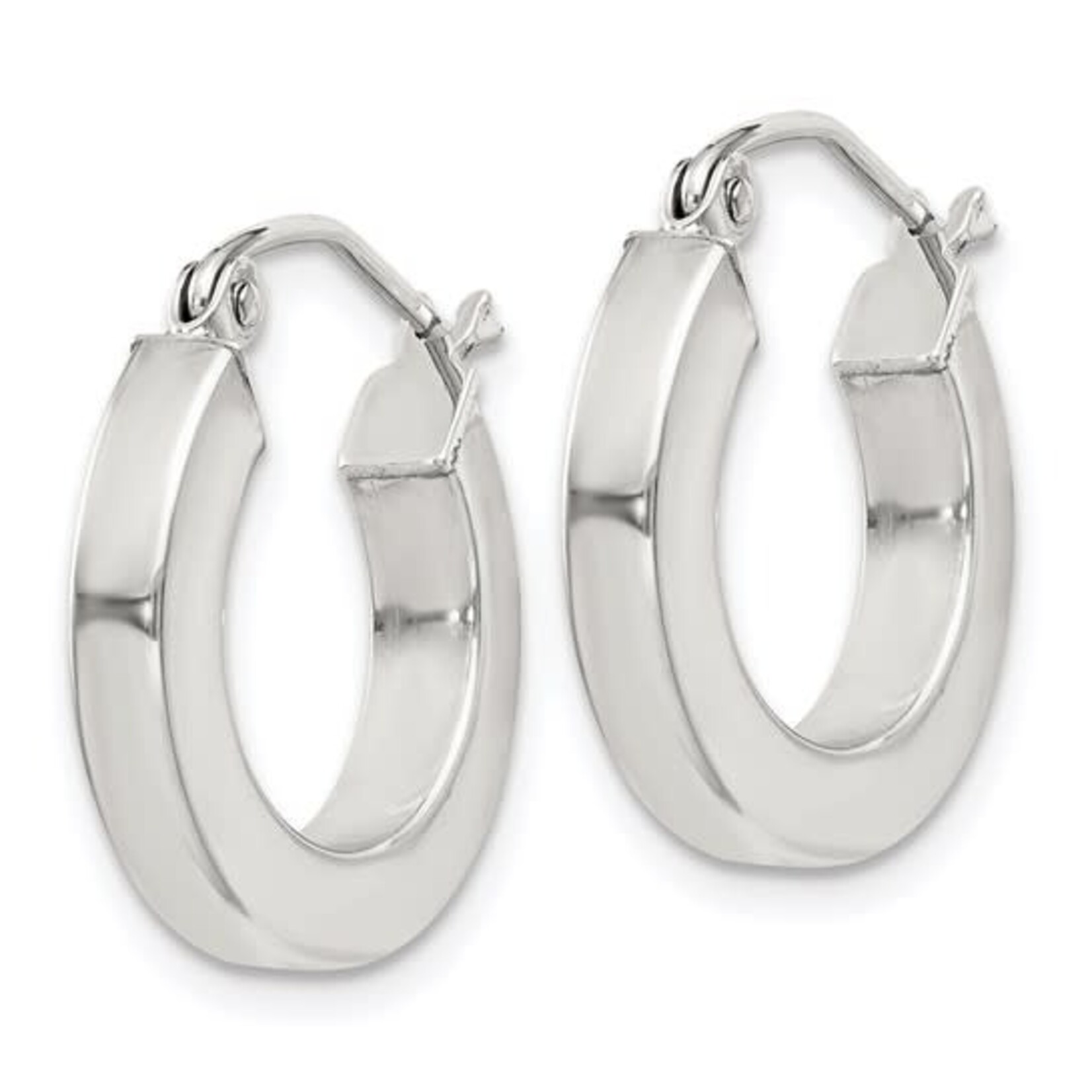 Sterling Silver Small Square Tube Hoop Earrings