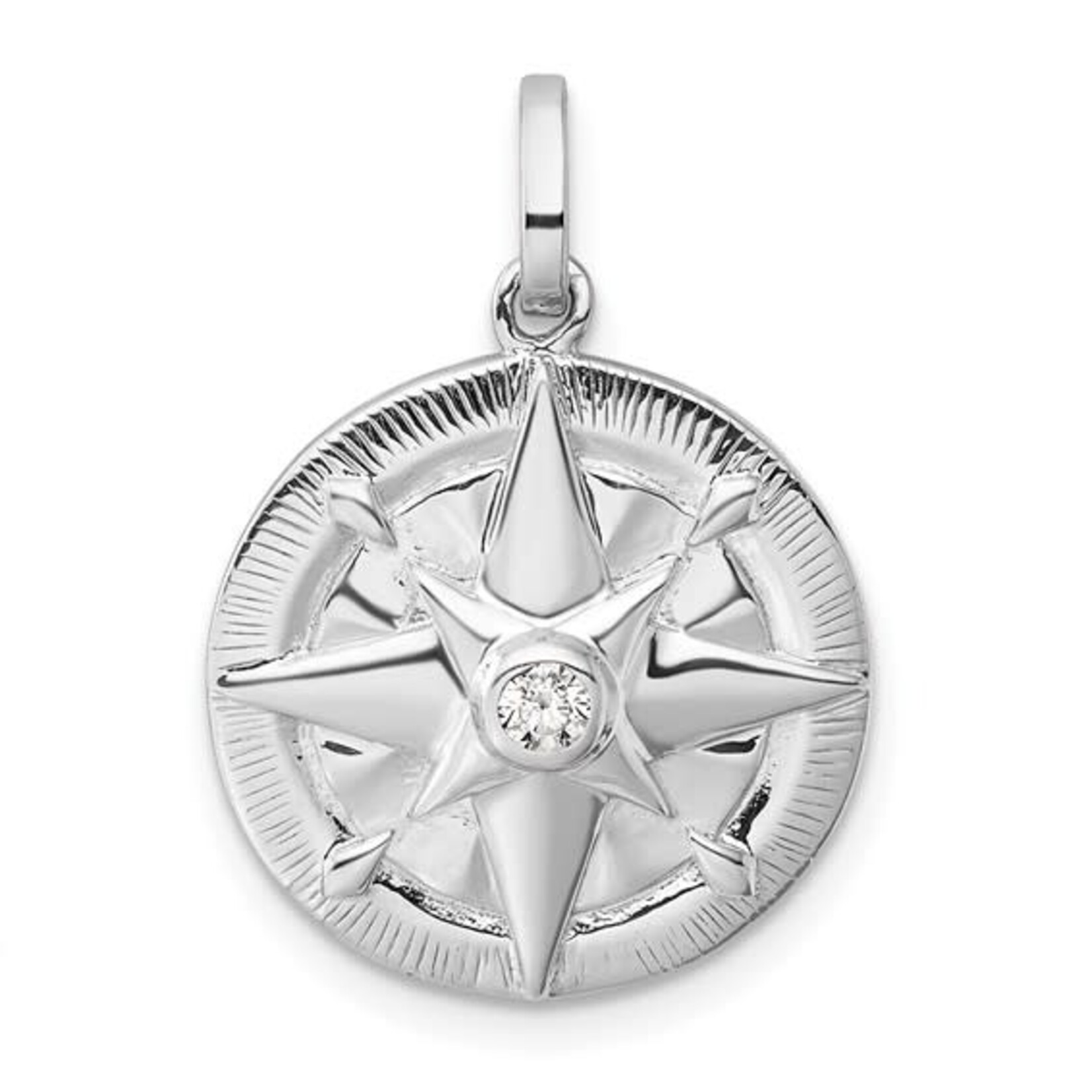 Sterling Silver Compass Pendant