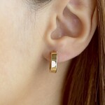 14K Yellow Gold Locking Huggie Earrings