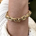 14K Yellow Gold Sculpture Link Bracelet