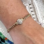 14K Yellow Gold Diamond Cluster Link Bracelet