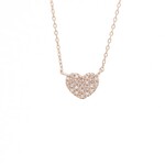 14K Rose Gold Petite Diamond Heart Necklace