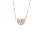 Rose Gold Petite Diamond Heart Necklace