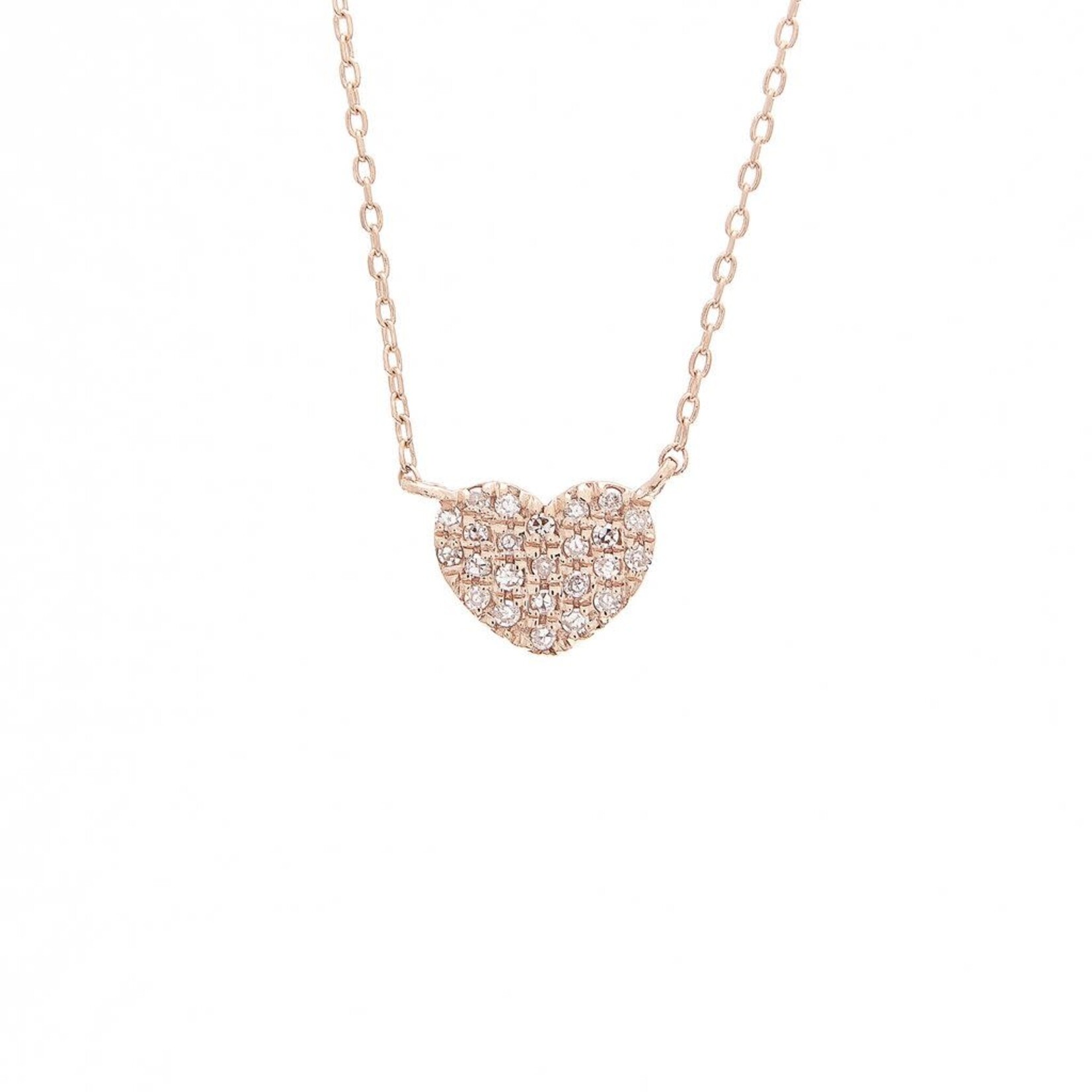 Rose Gold Petite Diamond Heart Necklace