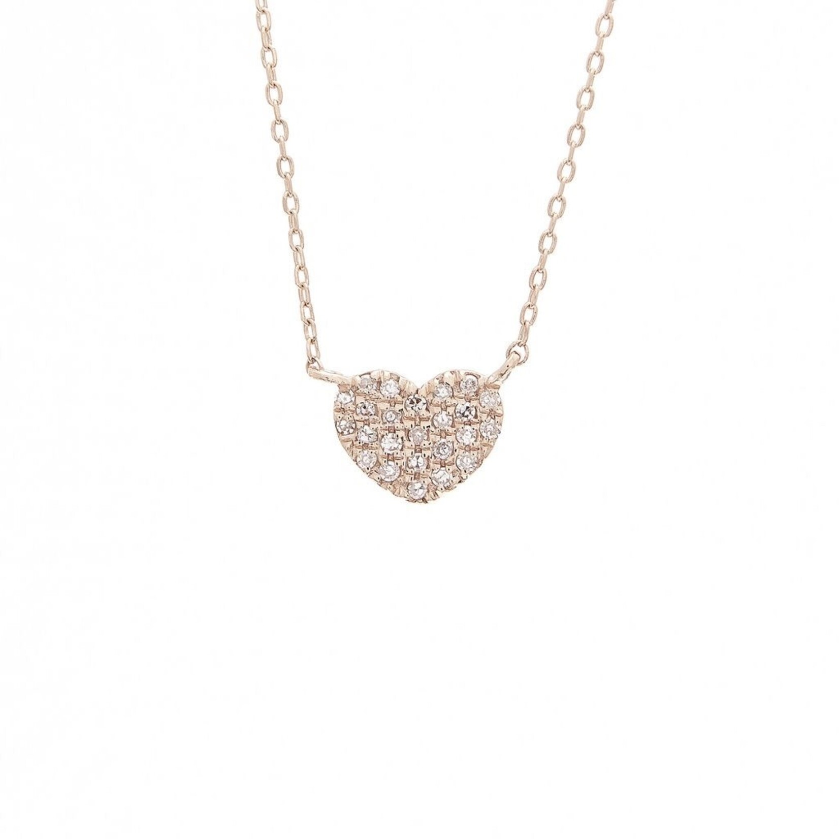 Rose Gold Petite Diamond Heart Necklace