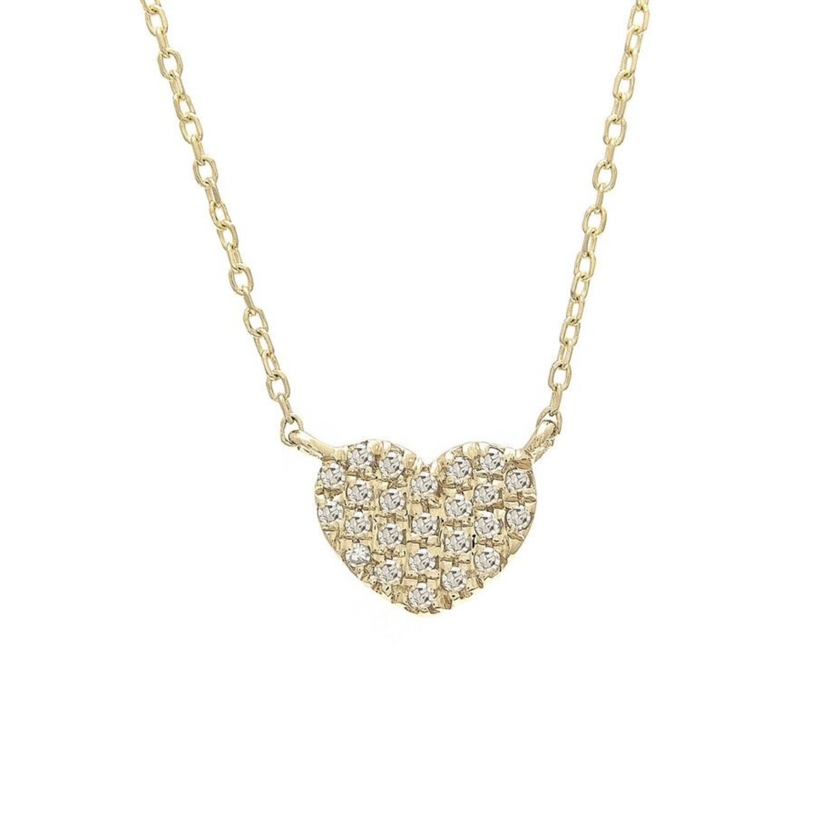 14K Yellow Gold Petite Heart Necklace
