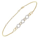 14K Yellow Gold Pave Diamond Link Bracelet