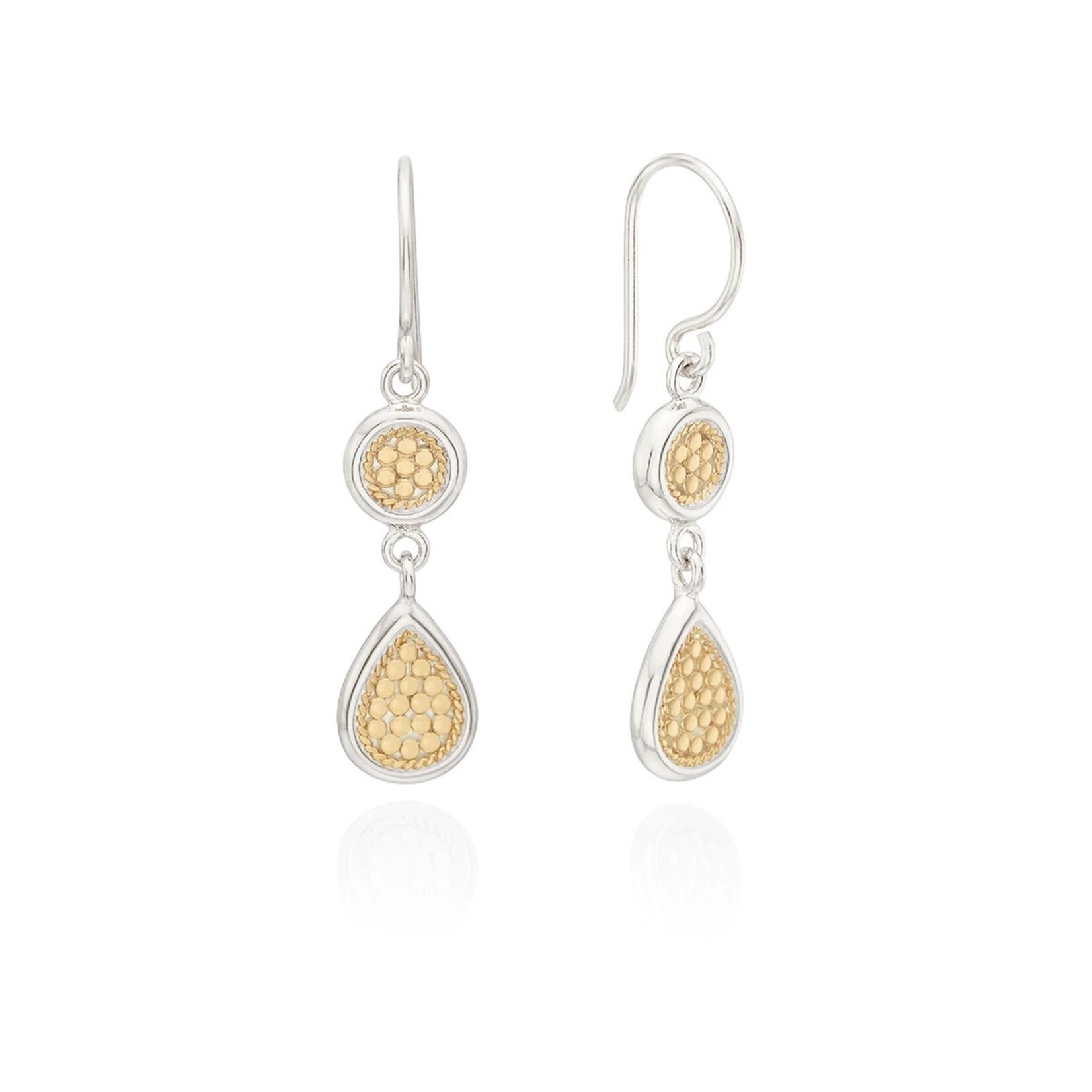 Sterling Silver & 18K Yellow Gold Overlay Double Drop Earrings