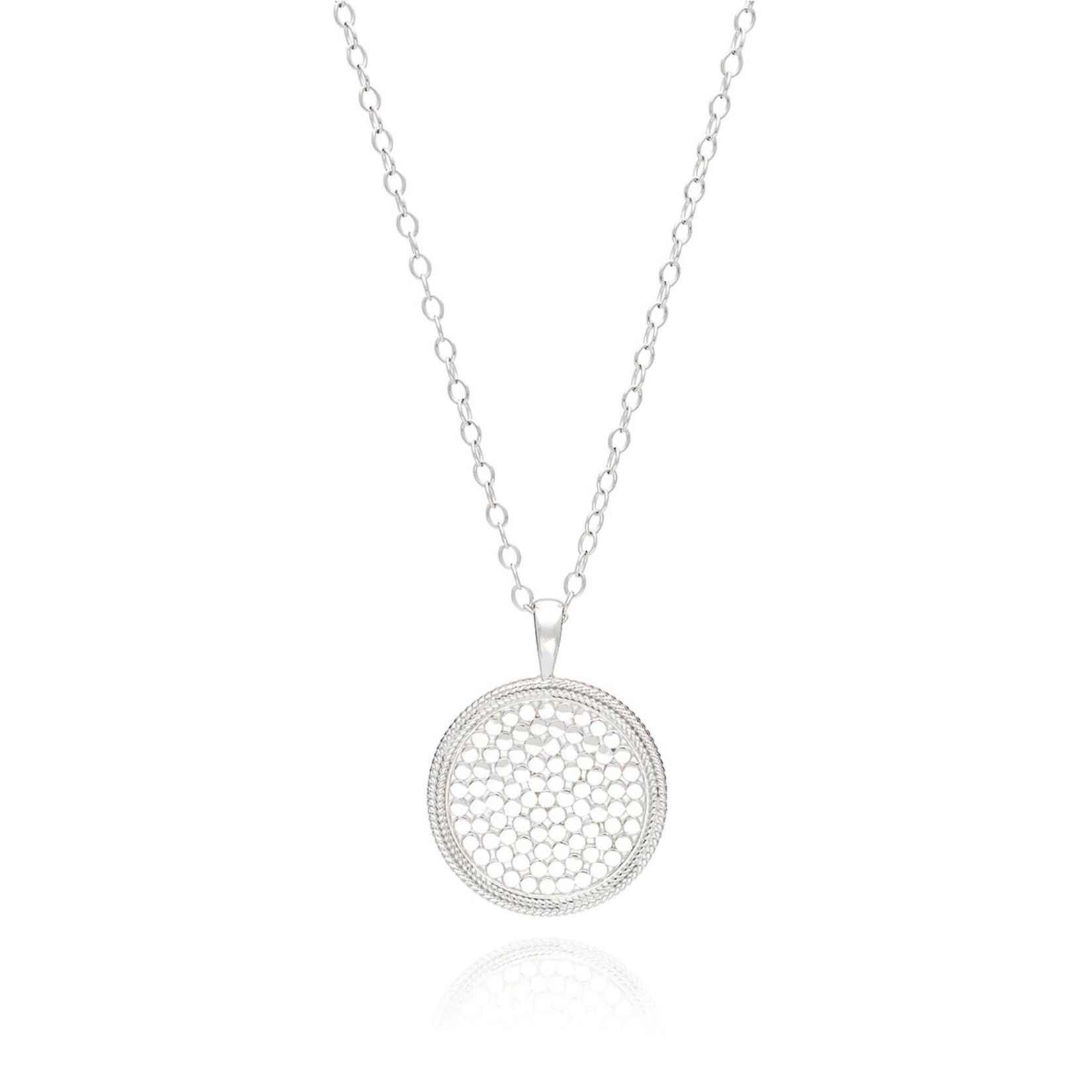 Sterling Silver Classic Large Medallion Pendant Necklace