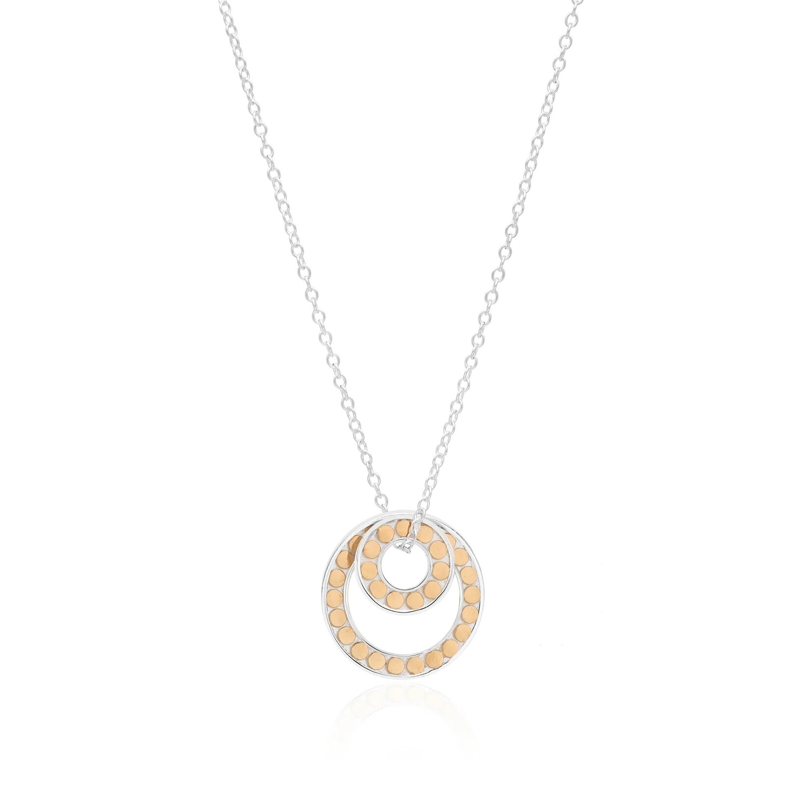 Sterling Silver & 18K Yellow Gold Classic Double Floating "O" Necklace