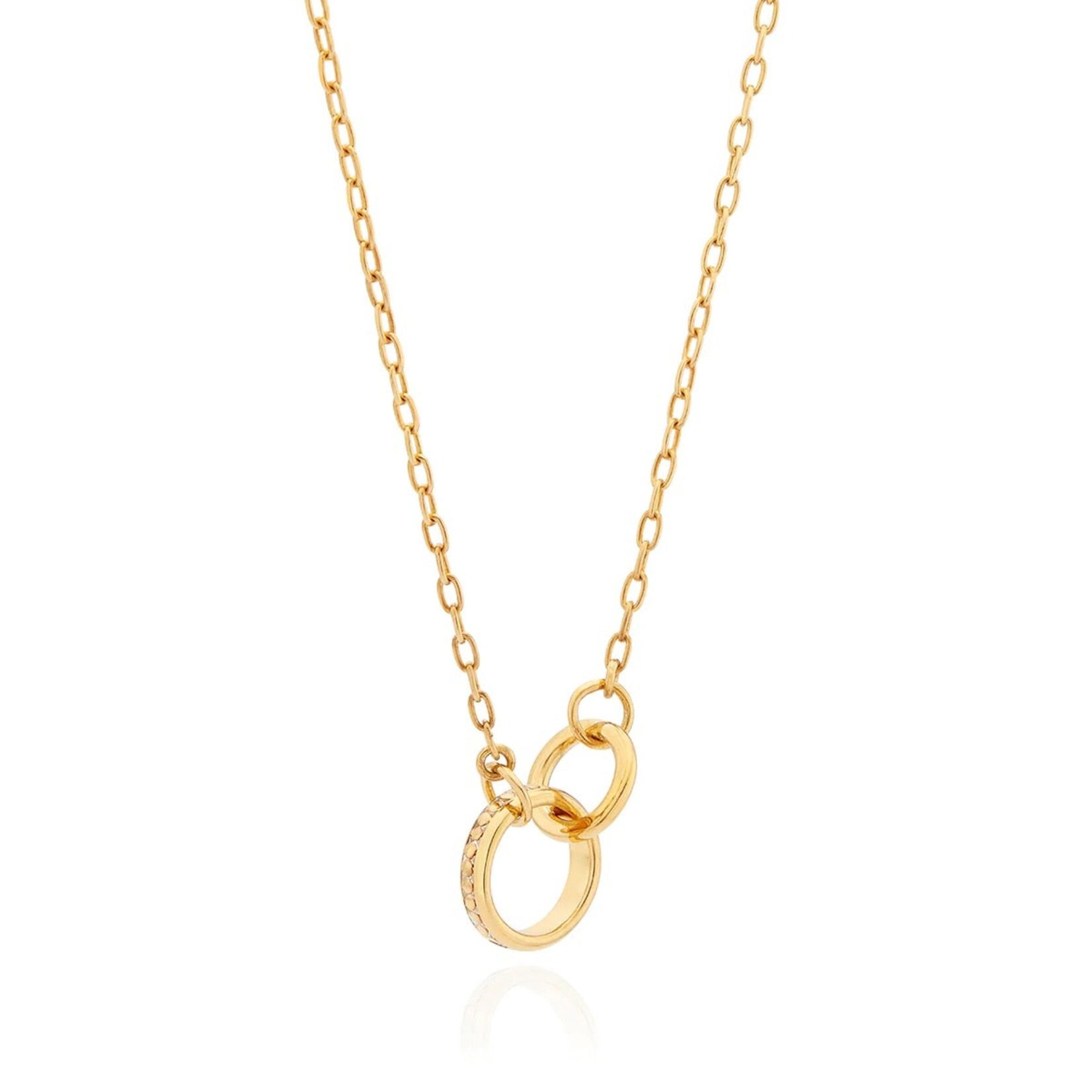 Sterling Silver & 18K Yellow Gold Intertwined Circles Charity Necklace