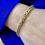 14K Yellow Gold Round Weave Link Bracelet