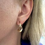 14K Yellow Gold Open Wave Earrings