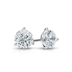 14K White Gold 1 Carat Lab Grown Diamond Stud Earrings