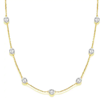 18K Two Tone Gold 1.50 Carat Diamond by the Yard Necklace