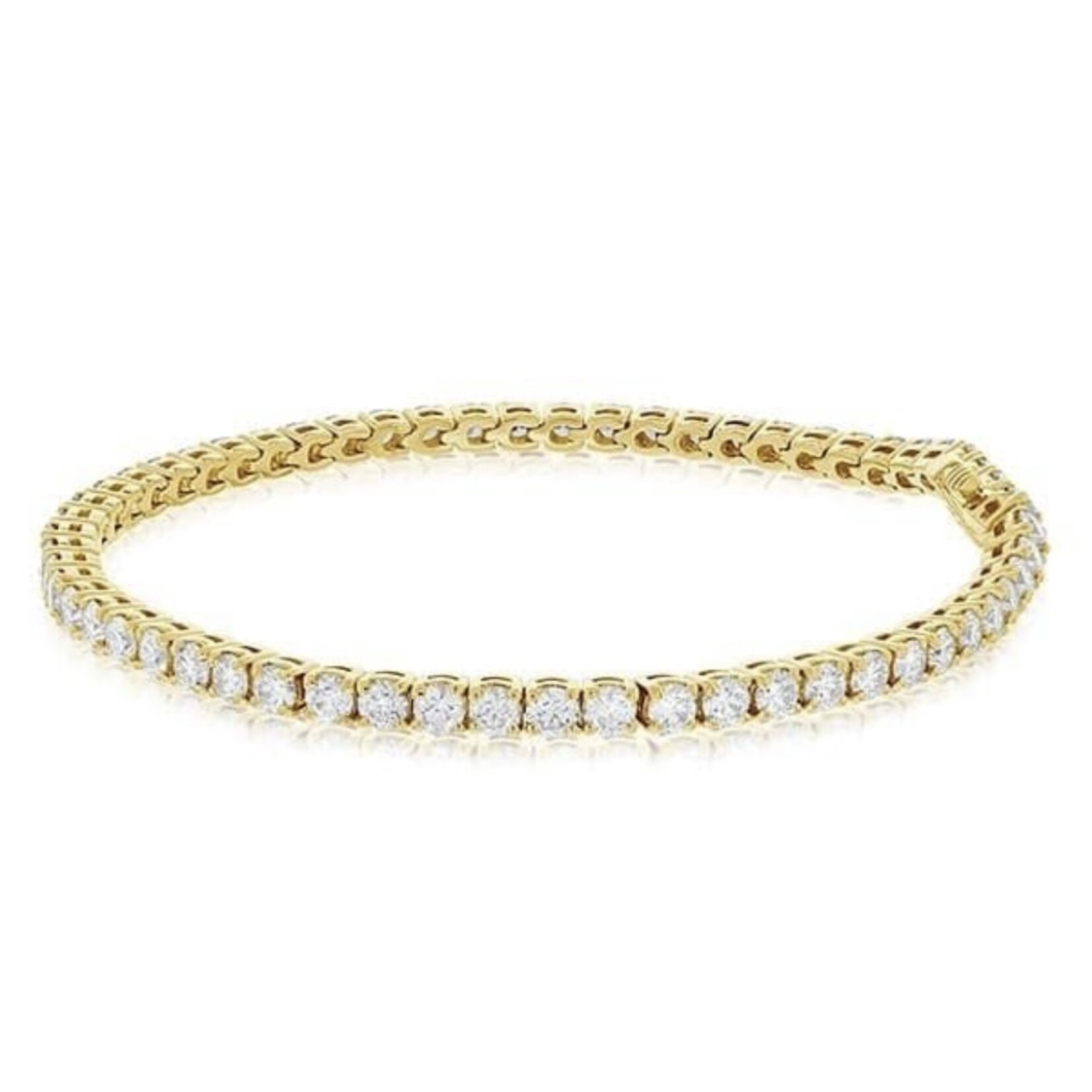 14K Yellow Gold 5 Carat Lab Grown Diamond Tennis Bracelet