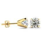 14K Yellow Gold Petite Diamond Stud Earrings
