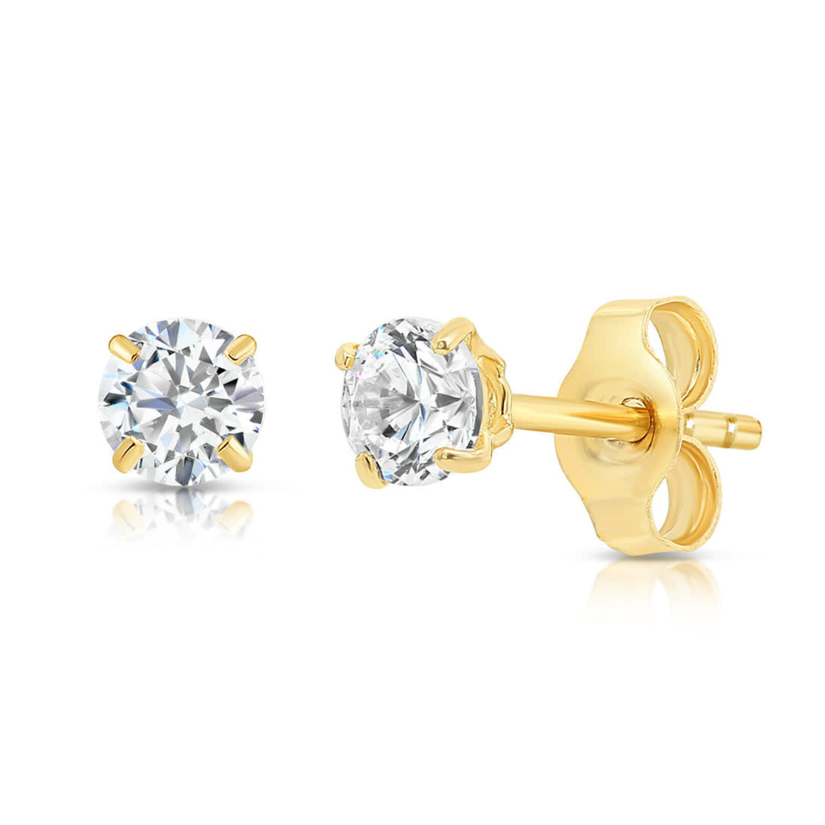 14K Yellow Gold Petite 1/4 Carat Diamond Stud Earrings