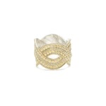 Woven Sterling Silver and 18K Yellow Gold Overlay Ring