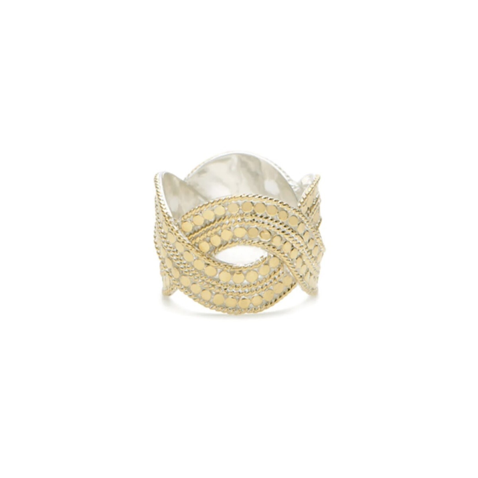 Sterling Silver and 18K Yellow Gold Overlay Woven Ring