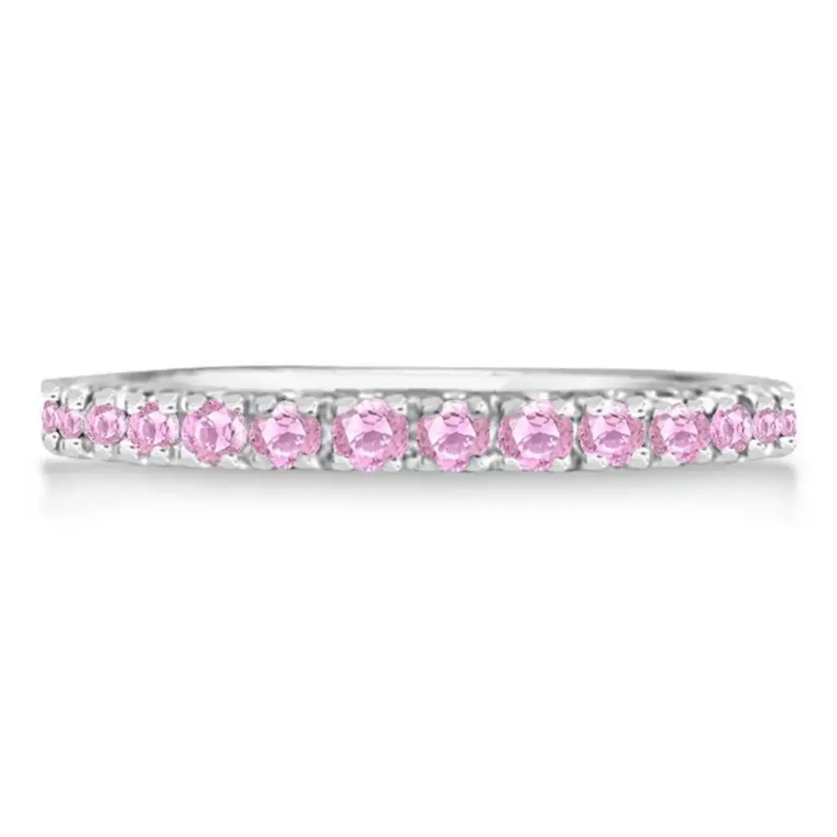 14K White Gold Pink Sapphire Eternity Band