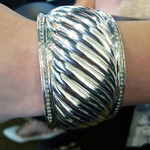 David Yurman Sterling Silver Diamond Albion Cuff