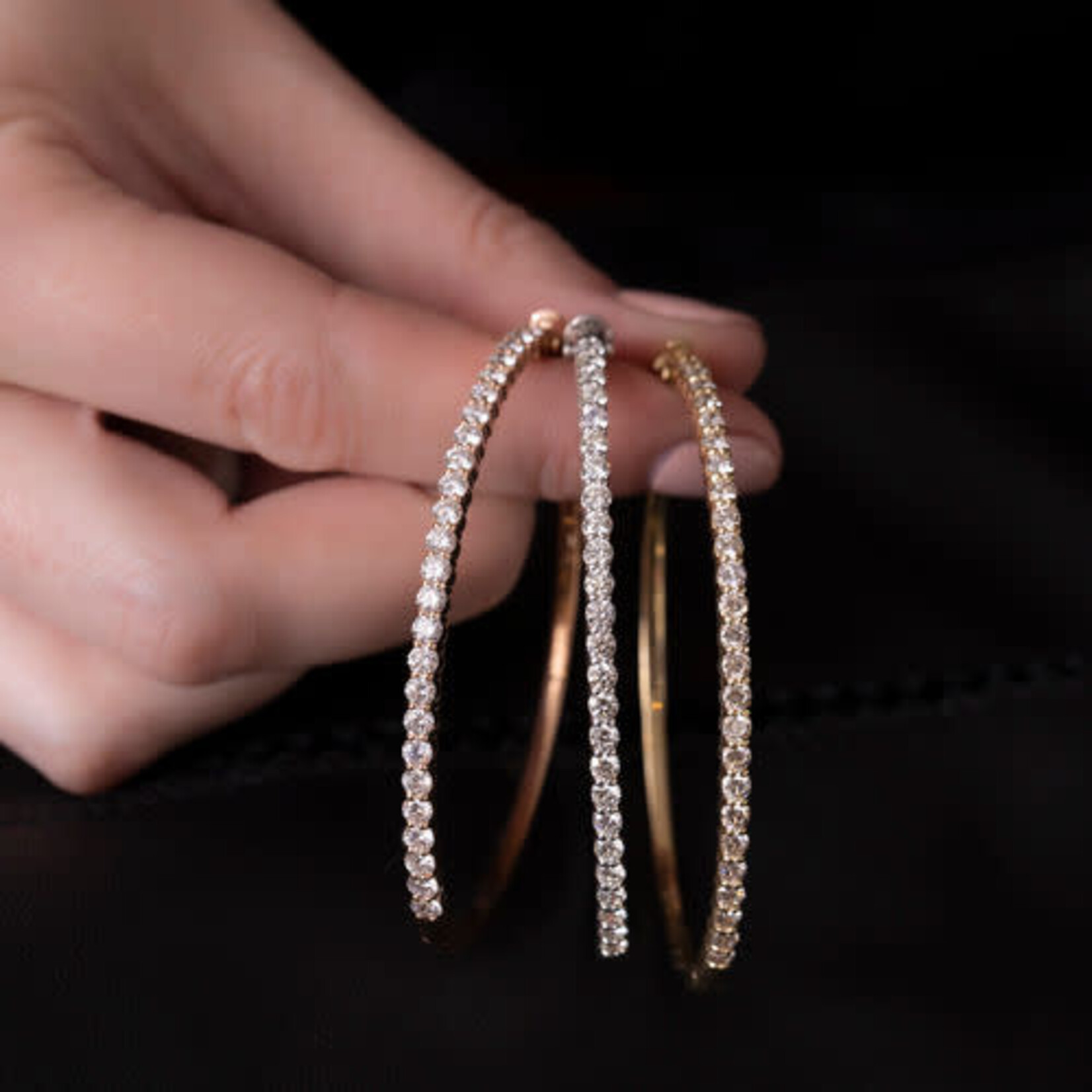 14K Rose Gold Diamond 2.42 Carat Bangle