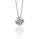 14K White Gold 2 Carat Floating Diamond Solitaire Pendant