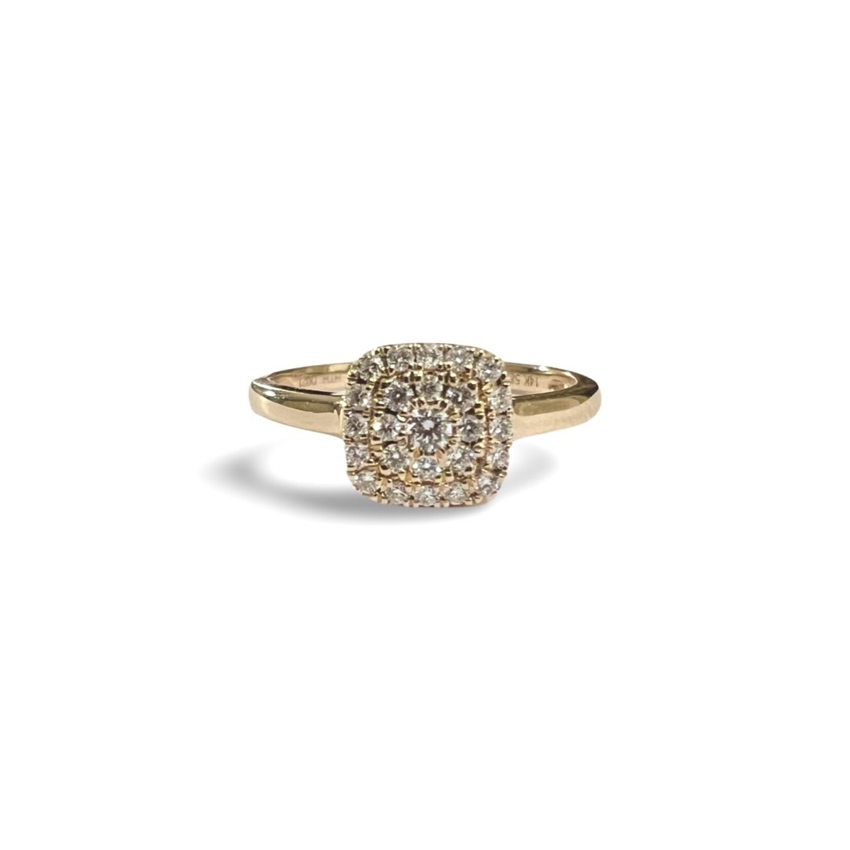 14K Yellow Gold Diamond Cushion Pave Stacking Ring