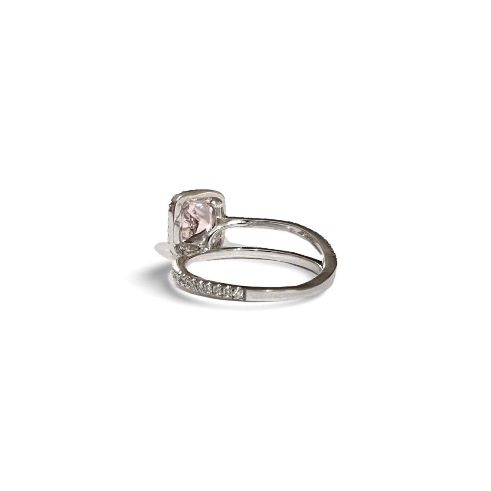 14K White Gold Morganite, Pink Sapphire & Diamond Wrap Ring