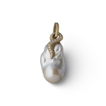 14K Gold Cultured Baroque Pearl & Diamond Enhancer