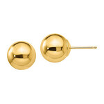 14K Yellow Gold 9mm Ball Stud Earrings