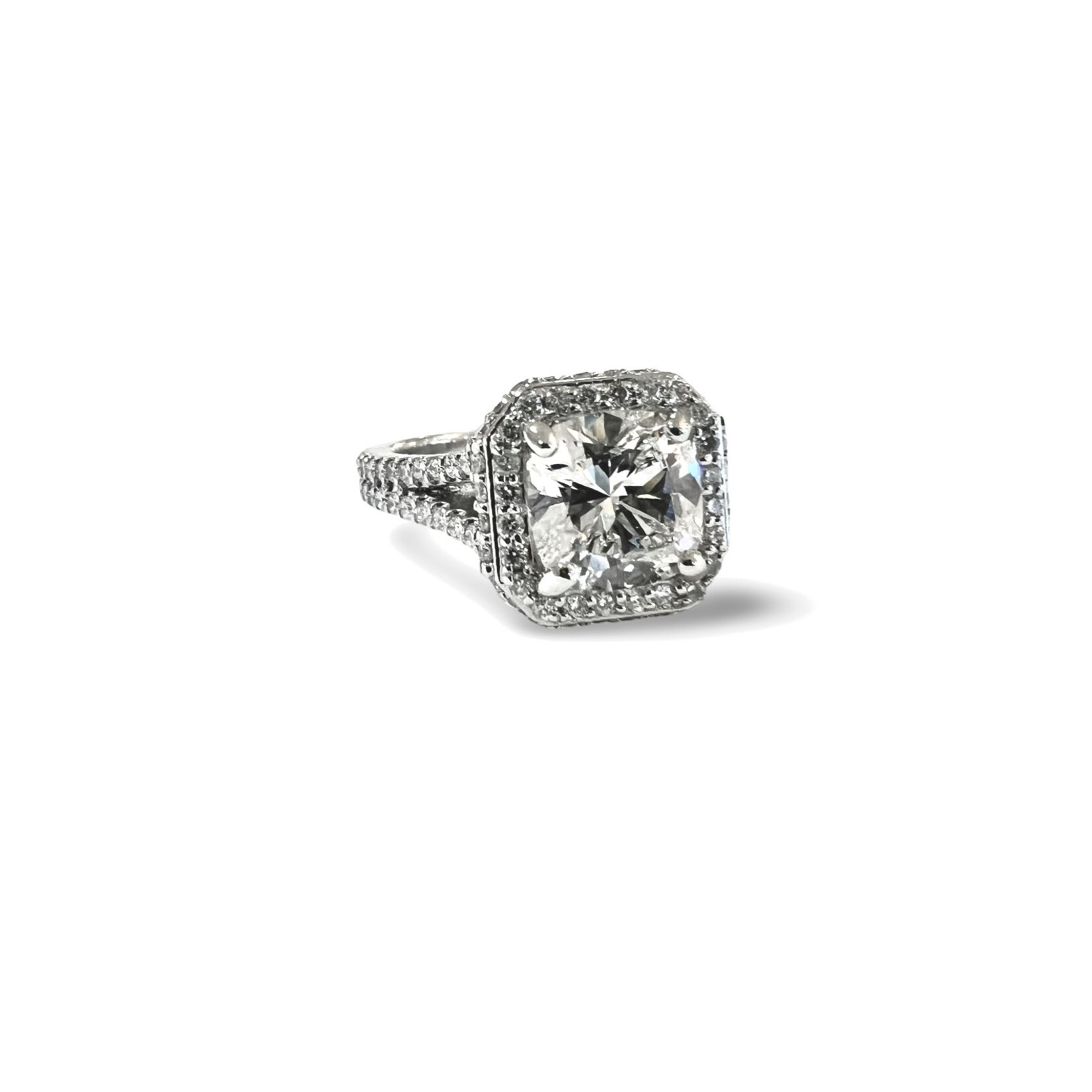 Platinum Lab Grown Diamond Halo Engagement Ring