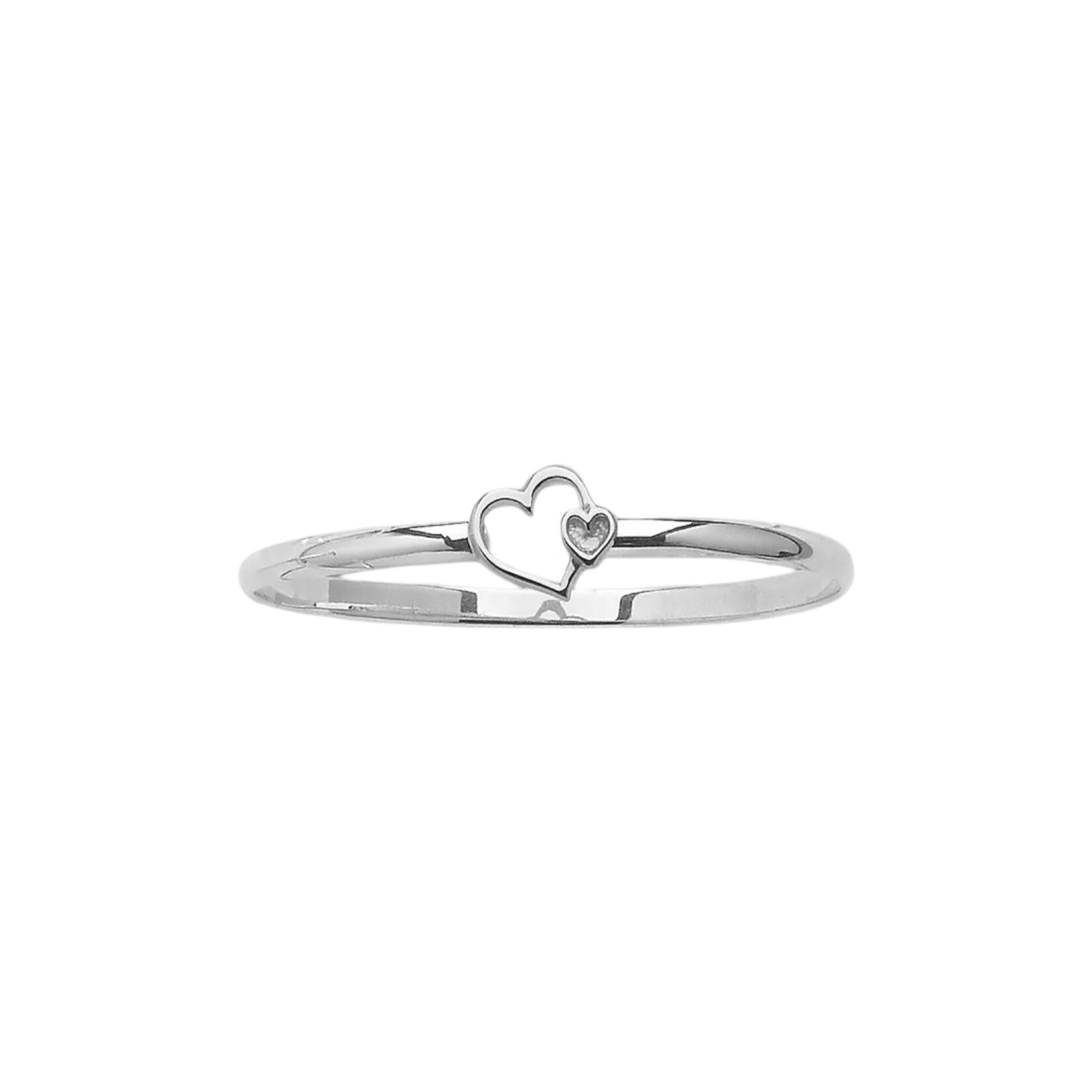 Sterling Silver Double Heart Bangle