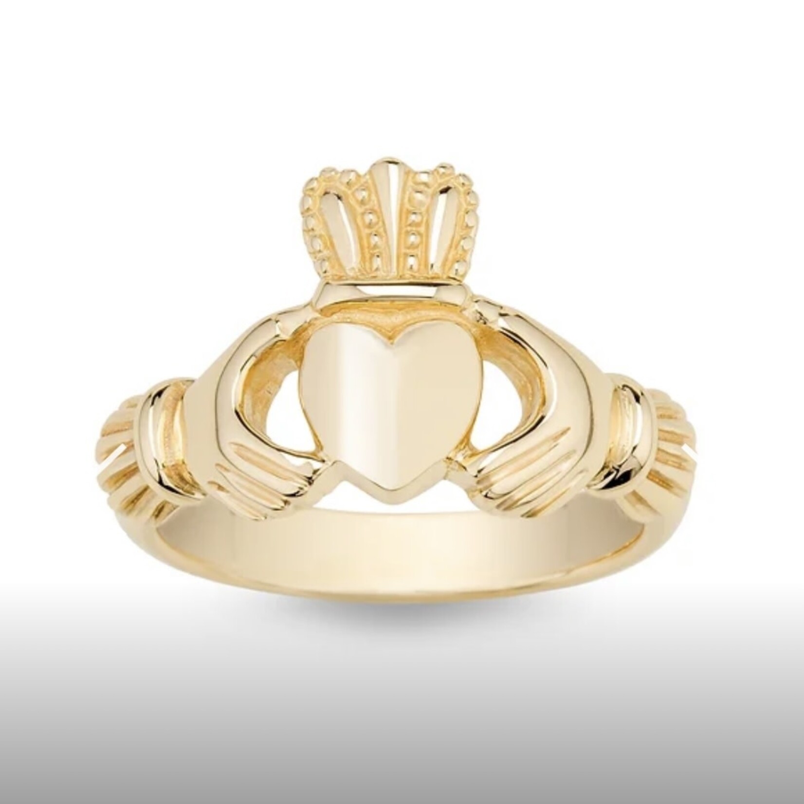 14K Yellow Gold Claddagh Ring