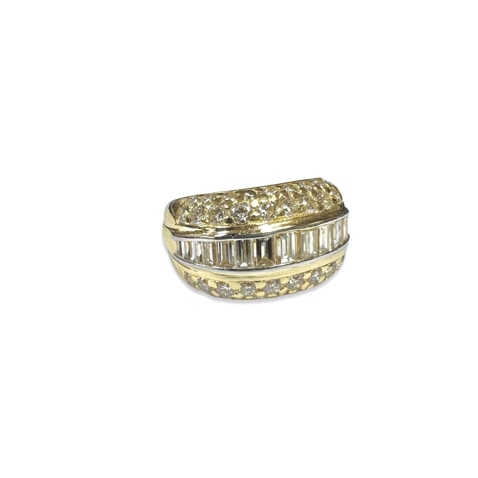 18K Yellow Gold  & Platinum Pave Diamond Band