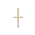 14K Yellow Gold Large Half Round Cross