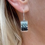 Michelle Pressler Sterling Silver Sapphire Ombre Natural Blue Zircon, Australian Sapphire and Saphire Earrings